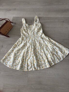 Japna White Sundress with Yellow Floral Print